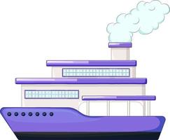 Big ship in purple color vector