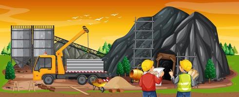 Building construction site background vector