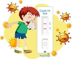 Covid 19 testing with antigen test kit vector