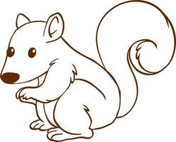 Squirrel in doodle simple style on white background vector