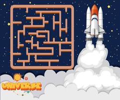 Game template with space theme background vector