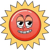 Sun cartoon character on white background vector