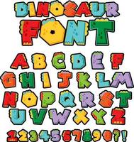 Font design for english alphabets and numbers vector