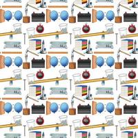 Seamless background with science equipments vector