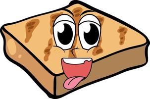 Toasted bread with happy face vector