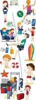 Set of people doing different activities vector