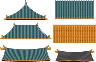 Chinese traditional architectures on white background vector