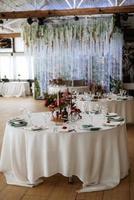 Banquet hall for weddings with decorative elements photo