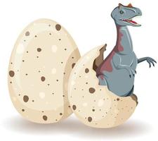 Allosaurus hatching from egg vector