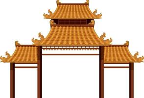 Chinese traditional architectures on white background vector