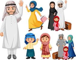 árabes con familia vector
