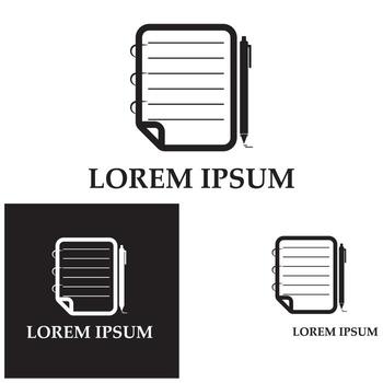 Write Document User Interface Outline Icon Logo Vector Illustration