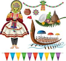 Set of Indian culture objects and symbols vector