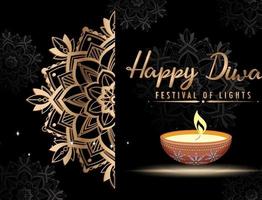 Happy Diwali festival of lights poster vector