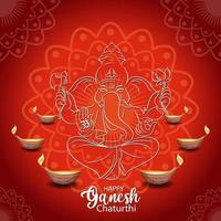 feliz ganesh chaturthi cartel vector