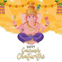 feliz ganesh chaturthi cartel vector