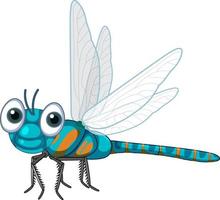 Cartoon dragonfly isolated on white background vector