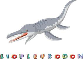 Wordcard design of liopleurodon vector