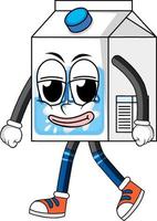 Milk carton with arms and legs vector
