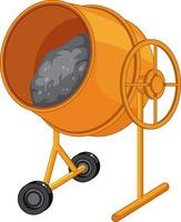 Concrete mixing drum on white background vector