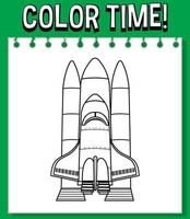 Worksheets template with color time text vector