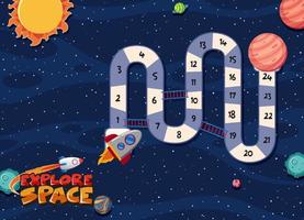 Game template with space theme background vector