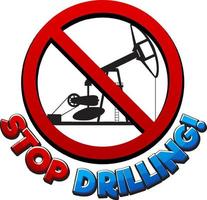 Stop drilling font logo design vector