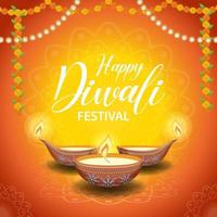 Happy Diwali Indian festival banner vector