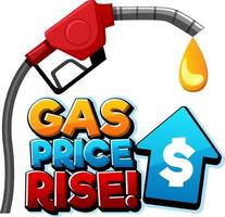 Gas price rise font logo design vector