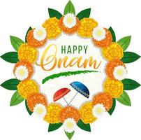 Onam Hindu harvest festival poster vector