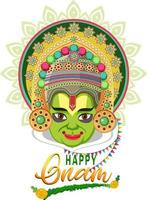 Onam Hindu harvest festival poster vector