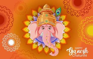 feliz ganesh chaturthi cartel vector