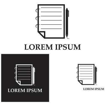 Write Document User Interface Outline Icon Logo Vector Illustration