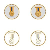 ilustración de plantilla de fondo de vector de icono de medalla