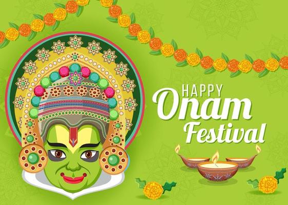 Onam Hindu harvest festival poster