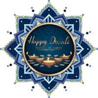 Happy Diwali festival of lights poster vector