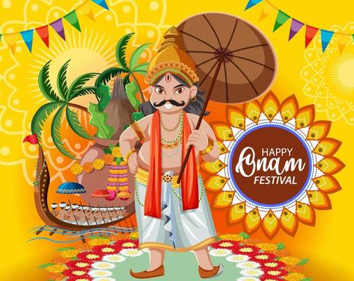 Onam Hindu harvest festival poster