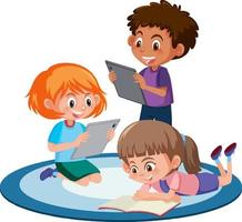 Boy and girl learning vector