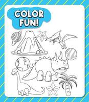 Worksheets template with color fun text vector