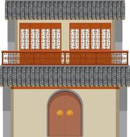 edificio tradicional chino sobre fondo blanco vector