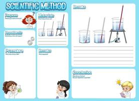 The science method worksheet for children vector