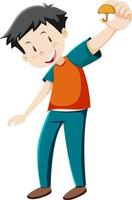 Active boy simple cartoon character vector