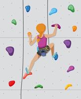 Indoor rock climbing gym vector
