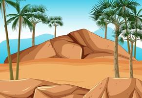 Scene with many trees on dryland vector