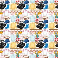 Seamless background design with cloth theme on white background vector