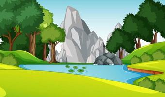 Nature scene with trees and fields vector