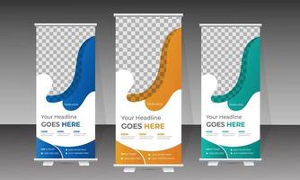 Attractive modern roll up banner design template for medical and healthcare
