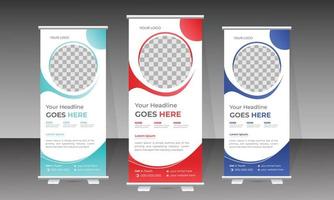 Attractive modern roll up banner design template for medical and healthcare vector