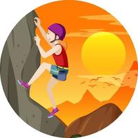 Isolated rock climbing badge vector