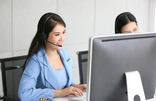 Service Team Concept. Operator or Contact Center Sale in Office, Information People Call Center, Quality Professional Team Sales Support Office. Environment Workplace Representative Company. photo